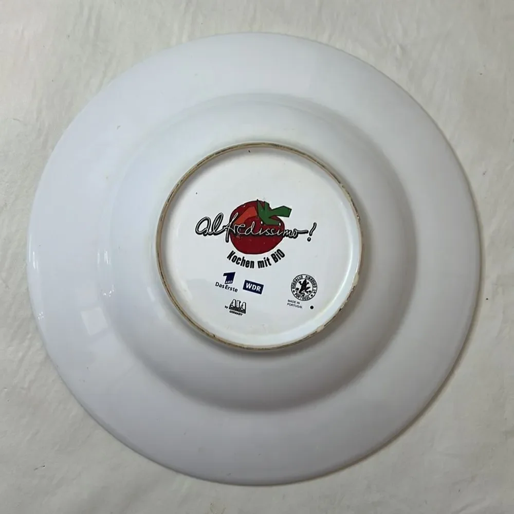 Alfredissimo Serving Bowls Large 12 Inch Round White Rimmed Set Of 2 Portugal